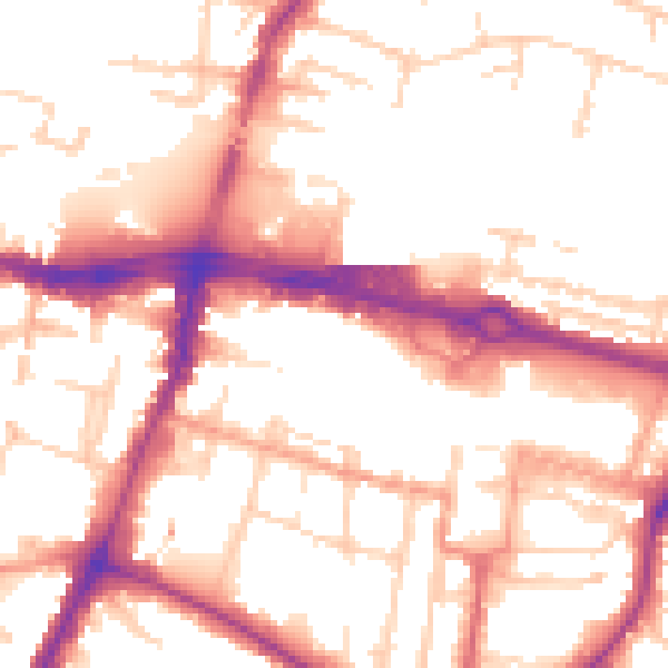 Daytime road noise heatmap for SL1 1DQ