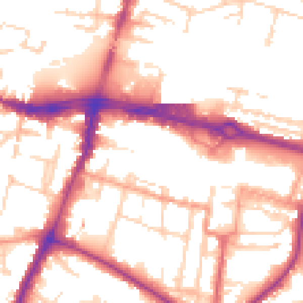 Daytime road noise heatmap for SL1 1DS