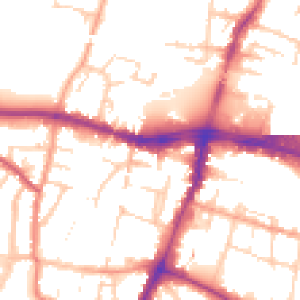 Daytime road noise heatmap for SL1 1ER