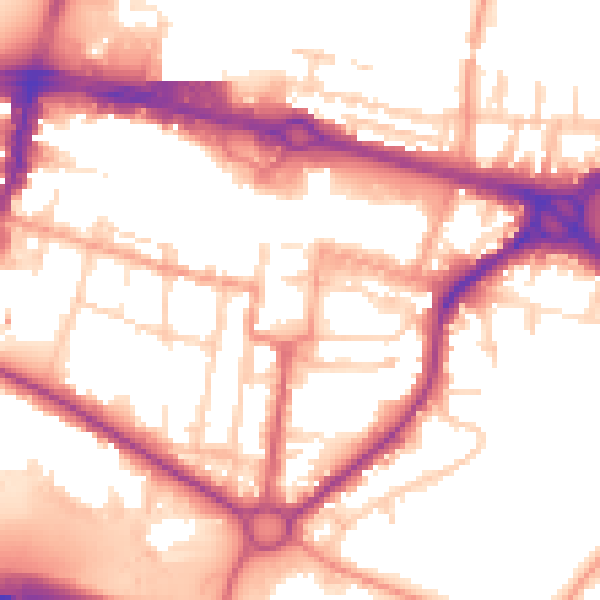 Daytime road noise heatmap for SL1 1GW