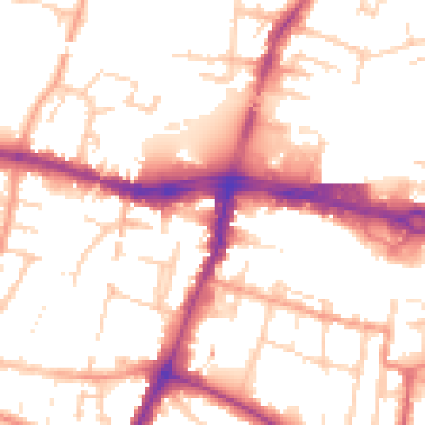 Daytime road noise heatmap for SL1 1GZ