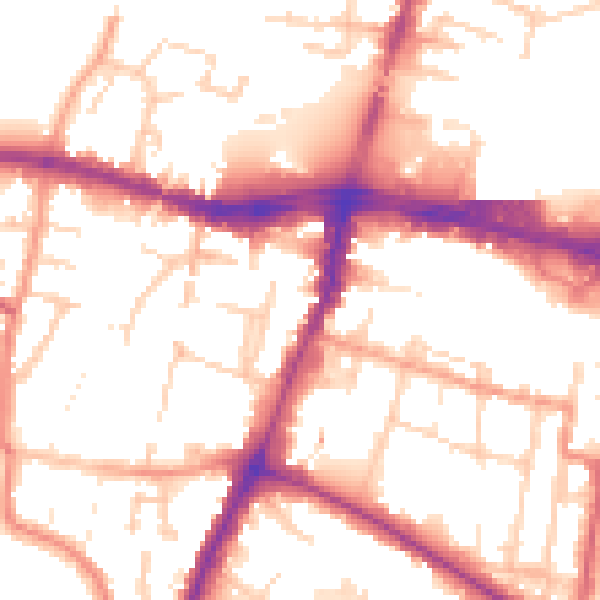 Daytime road noise heatmap for SL1 1HQ