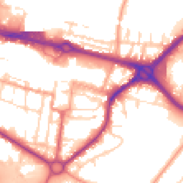 Daytime road noise heatmap for SL1 1JJ