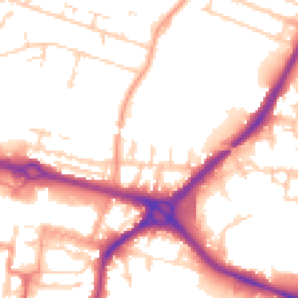 Daytime road noise heatmap for SL1 1RZ
