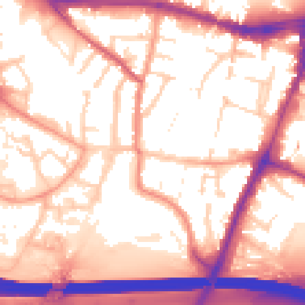 Daytime road noise heatmap for SL1 2LL