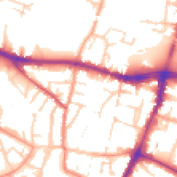 Daytime road noise heatmap for SL1 2RF