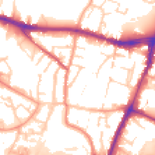 Daytime road noise heatmap for SL1 2RW