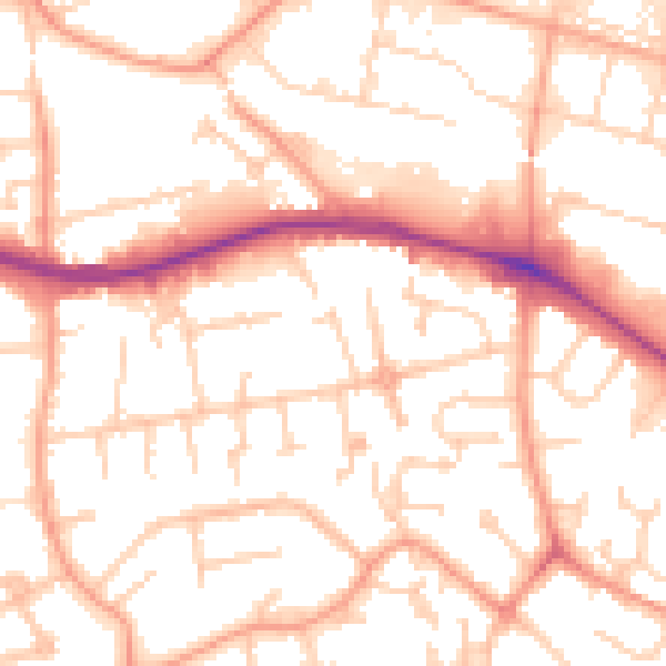Daytime road noise heatmap for SL1 5ER