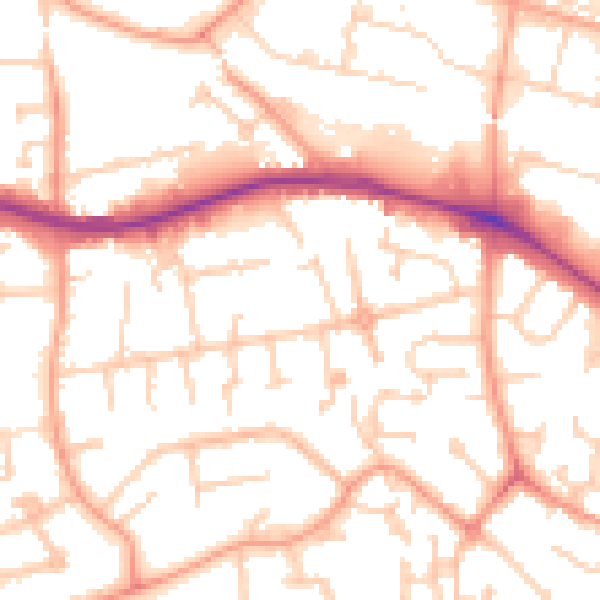 Daytime road noise heatmap for SL1 5HL