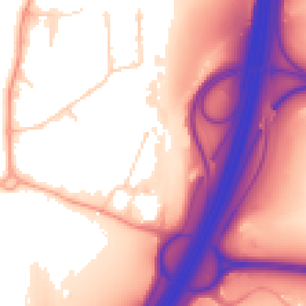 Daytime road noise heatmap for SL3 0BQ