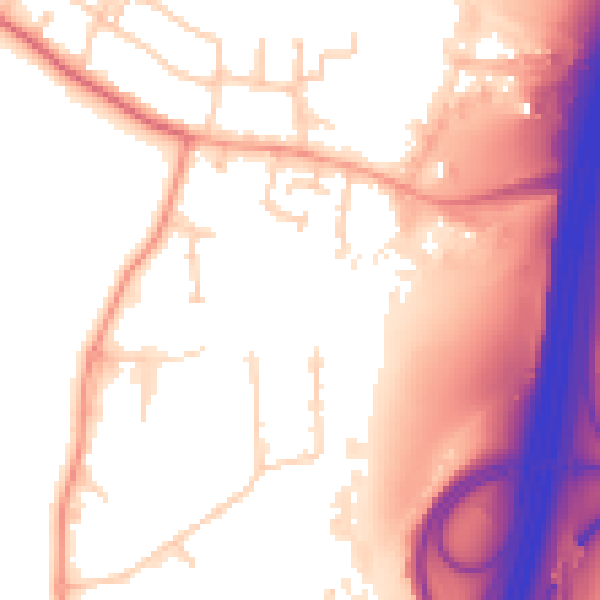 Daytime road noise heatmap for SL3 0FJ