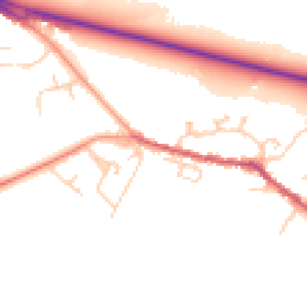 Daytime road noise heatmap for SL3 0LE