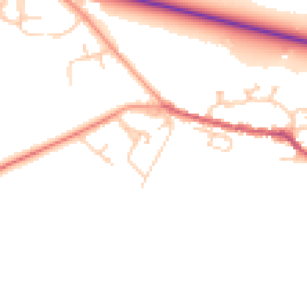 Daytime road noise heatmap for SL3 0LQ