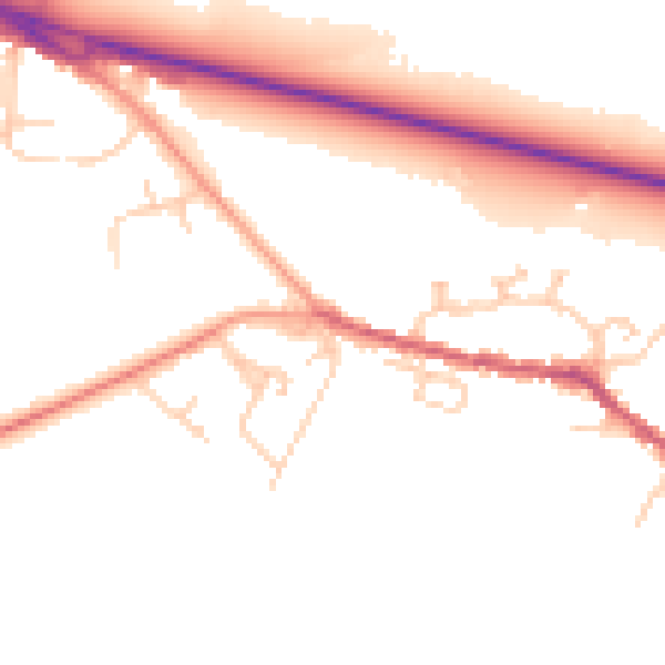 Daytime road noise heatmap for SL3 0NG