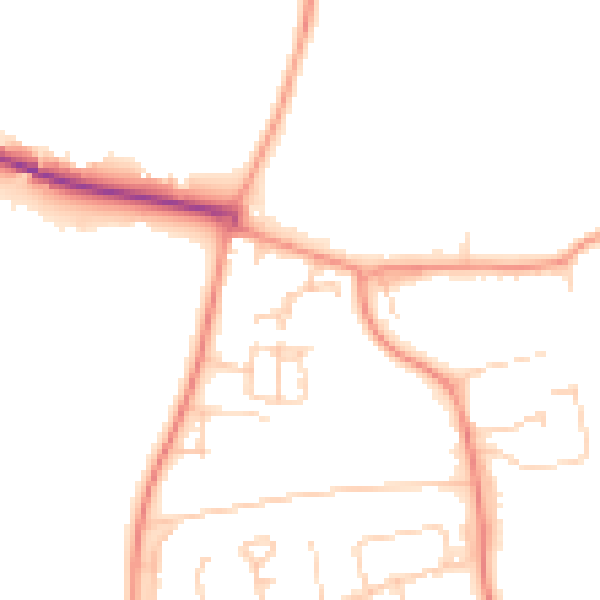 Daytime road noise heatmap for SL3 6AB