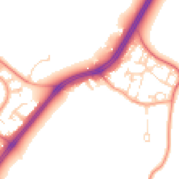 Daytime road noise heatmap for SL3 6AU