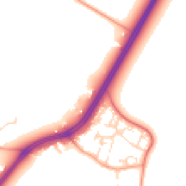 Daytime road noise heatmap for SL3 6AW