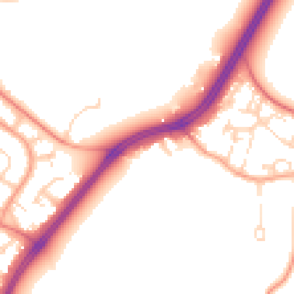 Daytime road noise heatmap for SL3 6AY