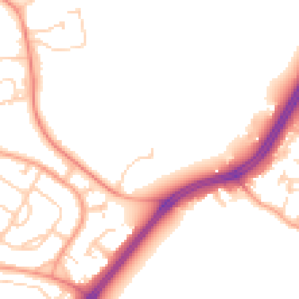 Daytime road noise heatmap for SL3 6LN