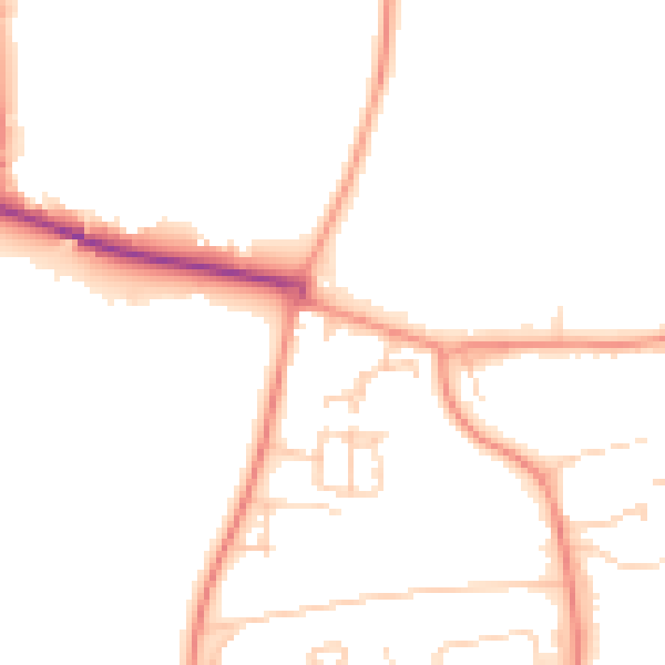 Daytime road noise heatmap for SL3 6LW