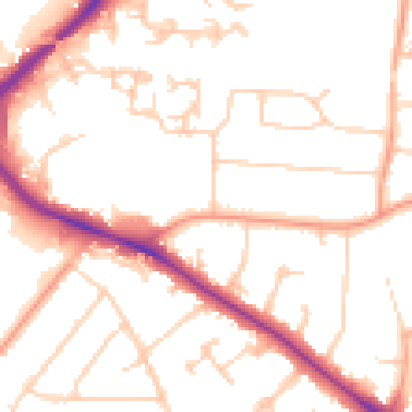 Daytime road noise heatmap for SL3 7AS