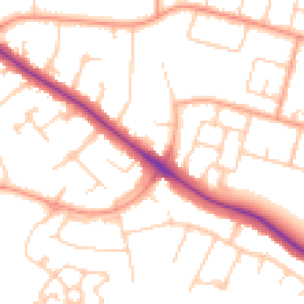 Daytime road noise heatmap for SL3 7FN