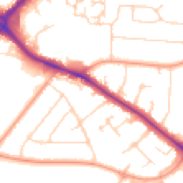 Daytime road noise heatmap for SL3 7HQ