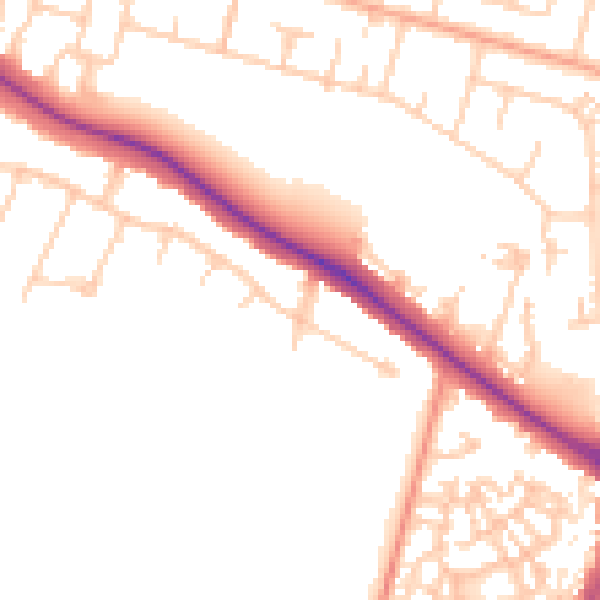 Daytime road noise heatmap for SL3 7JT