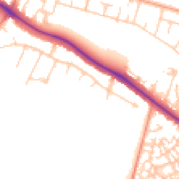 Daytime road noise heatmap for SL3 7JZ