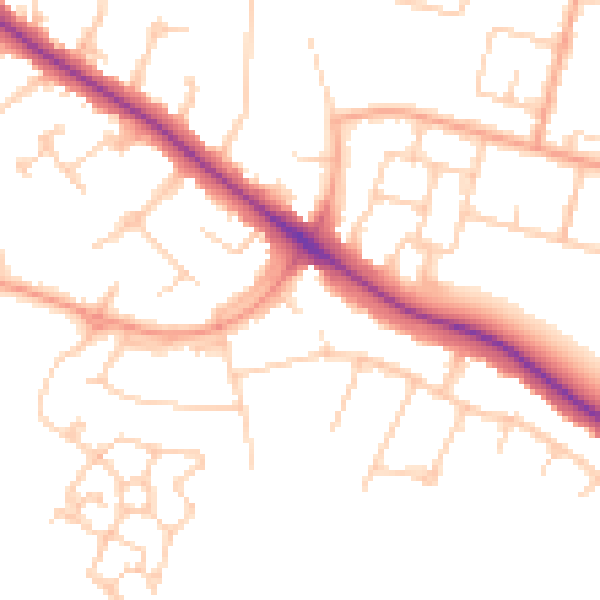 Daytime road noise heatmap for SL3 7NP