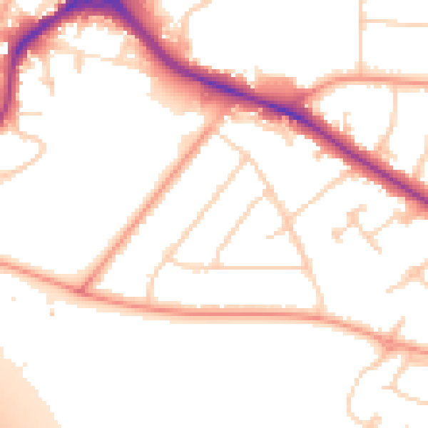 Daytime road noise heatmap for SL3 7PJ
