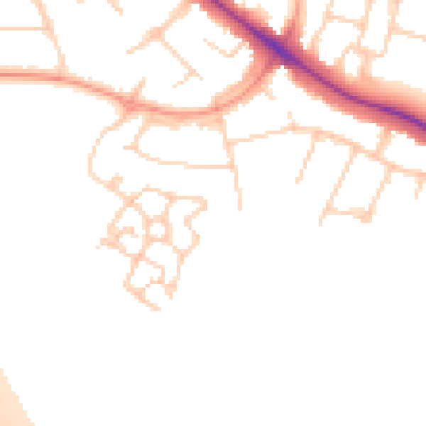 Daytime road noise heatmap for SL3 7PZ