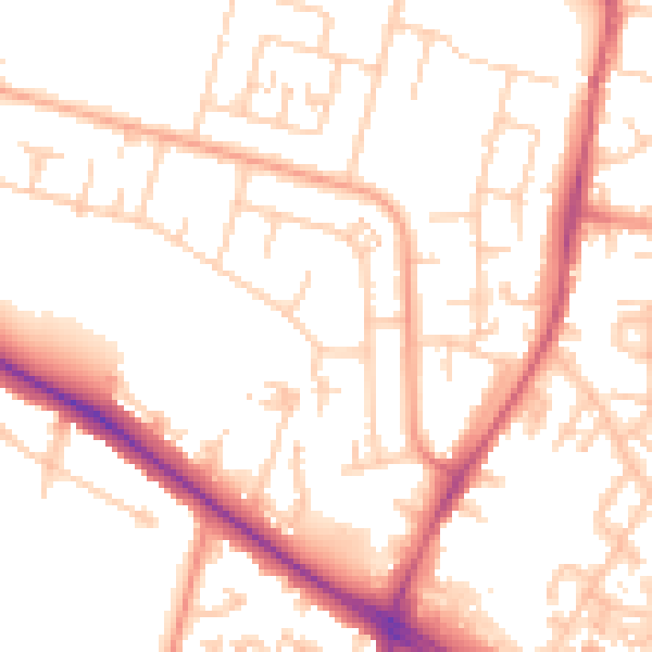 Daytime road noise heatmap for SL3 7QY