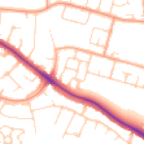 Daytime road noise heatmap for SL3 7SA