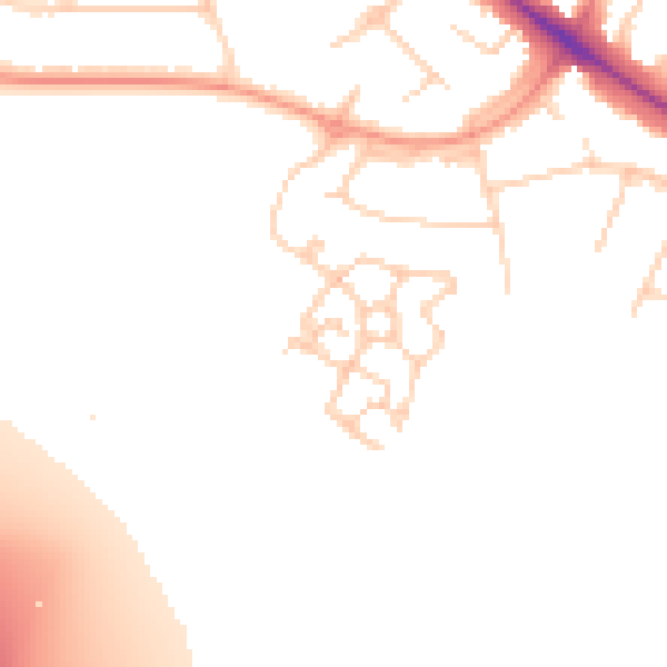 Daytime road noise heatmap for SL3 7SY