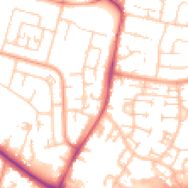 Daytime road noise heatmap for SL3 8BZ