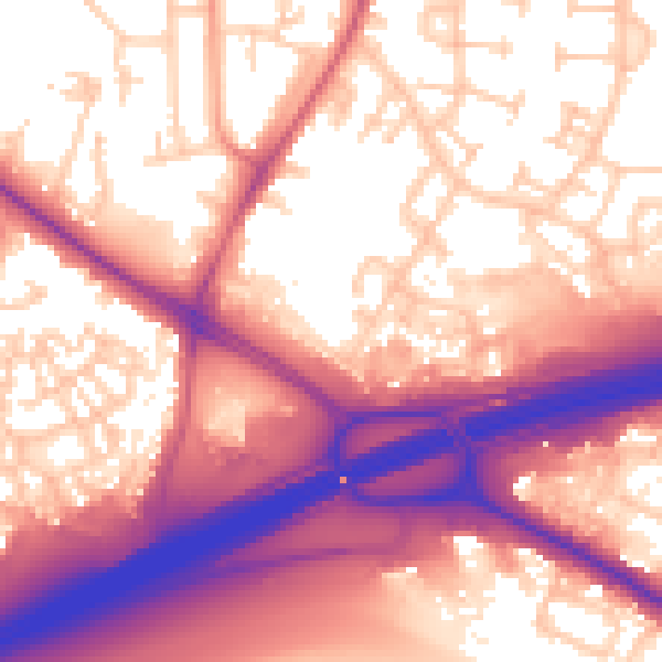 Daytime road noise heatmap for SL3 8ET