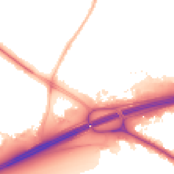 Night-time road noise heatmap for SL3 8ET