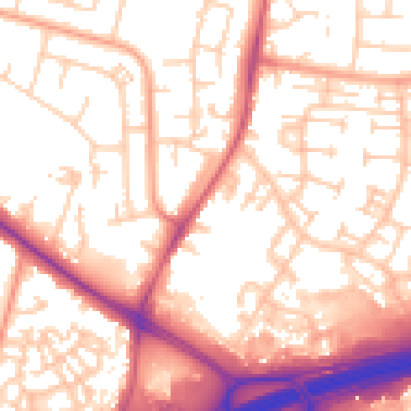 Daytime road noise heatmap for SL3 8JS