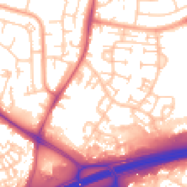 Daytime road noise heatmap for SL3 8JX