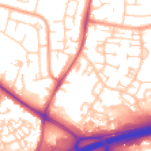 Daytime road noise heatmap for SL3 8JY