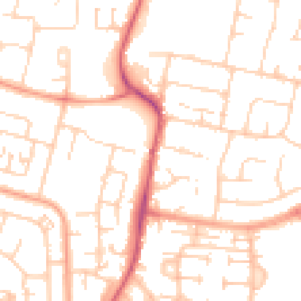 Daytime road noise heatmap for SL3 8LS