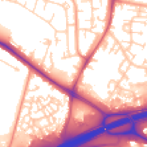 Daytime road noise heatmap for SL3 8NF