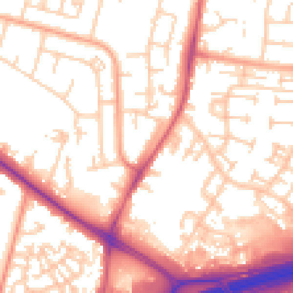 Daytime road noise heatmap for SL3 8NG