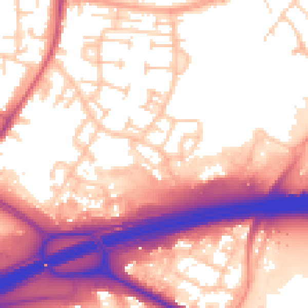 Daytime road noise heatmap for SL3 8TY