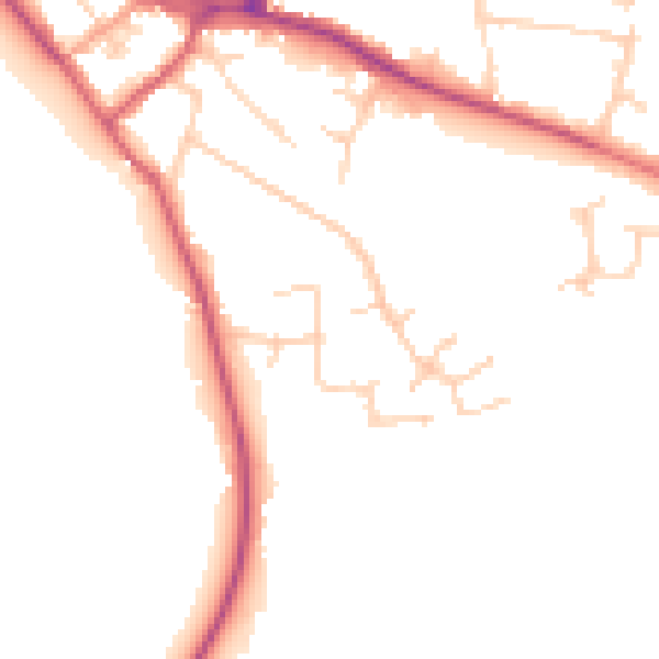 Daytime road noise heatmap for SL3 9DD