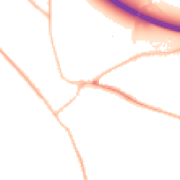 Night-time road noise heatmap for SL3 9EL