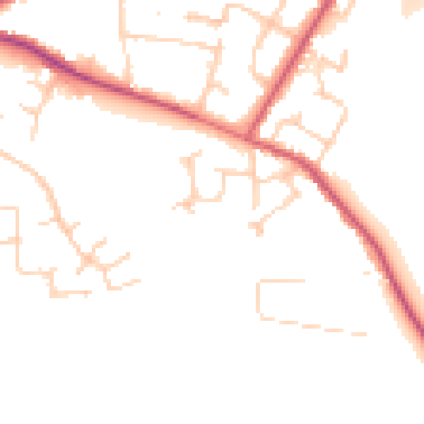 Daytime road noise heatmap for SL3 9EW