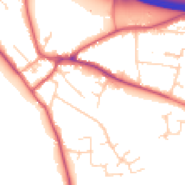 Daytime road noise heatmap for SL3 9EY