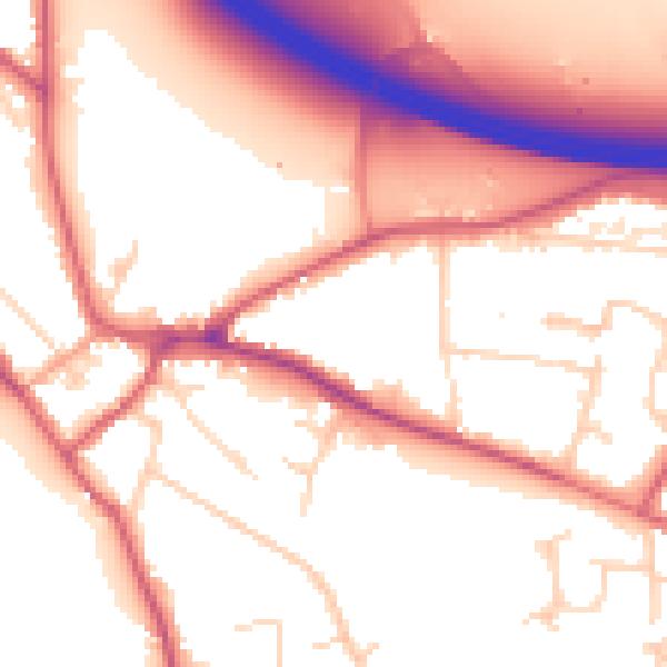 Daytime road noise heatmap for SL3 9JP